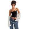imageSUUKSESS Women Sexy Square Neck Tank Top Summer Y2K Going Out Basic Cami ShirtBlackwhite