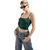 imageSUUKSESS Women Sexy Square Neck Tank Top Summer Y2K Going Out Basic Cami ShirtDark Green