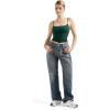 imageSUUKSESS Women Sexy Square Neck Tank Top Summer Y2K Going Out Basic Cami ShirtDark Green