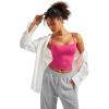 imageSUUKSESS Women Sexy Square Neck Tank Top Summer Y2K Going Out Basic Cami ShirtHot Pink