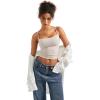 imageSUUKSESS Women Sexy Square Neck Tank Top Summer Y2K Going Out Basic Cami ShirtLvory Apricot