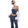 imageSUUKSESS Women Sexy Square Neck Tank Top Summer Y2K Going Out Basic Cami ShirtNavy