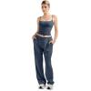 imageSUUKSESS Women Sexy Square Neck Tank Top Summer Y2K Going Out Basic Cami ShirtNavy