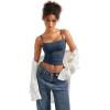 imageSUUKSESS Women Sexy Square Neck Tank Top Summer Y2K Going Out Basic Cami ShirtNavy
