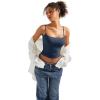 imageSUUKSESS Women Sexy Square Neck Tank Top Summer Y2K Going Out Basic Cami ShirtNavy