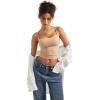 imageSUUKSESS Women Sexy Square Neck Tank Top Summer Y2K Going Out Basic Cami ShirtNude