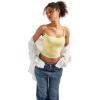 imageSUUKSESS Women Sexy Square Neck Tank Top Summer Y2K Going Out Basic Cami ShirtPale Yellow