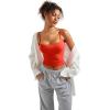 imageSUUKSESS Women Sexy Square Neck Tank Top Summer Y2K Going Out Basic Cami ShirtRed