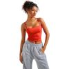imageSUUKSESS Women Sexy Square Neck Tank Top Summer Y2K Going Out Basic Cami ShirtRed