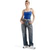 imageSUUKSESS Women Sexy Square Neck Tank Top Summer Y2K Going Out Basic Cami ShirtSapphire