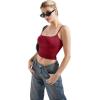 imageSUUKSESS Women Sexy Square Neck Tank Top Summer Y2K Going Out Basic Cami ShirtWine Red