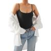 imageSUUKSESS Women Sexy Square Neck Thong Bodysuit Backless Cami Bodysuit Top01 Black
