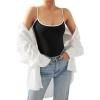 imageSUUKSESS Women Sexy Square Neck Thong Bodysuit Backless Cami Bodysuit Top01 Blackwhite