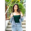 imageSUUKSESS Women Sexy Square Neck Thong Bodysuit Backless Cami Bodysuit Top01 Dark Green