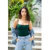imageSUUKSESS Women Sexy Square Neck Thong Bodysuit Backless Cami Bodysuit Top01 Dark Green