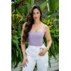 imageSUUKSESS Women Sexy Square Neck Thong Bodysuit Backless Cami Bodysuit Top01 Light Purple