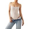 imageSUUKSESS Women Sexy Square Neck Thong Bodysuit Backless Cami Bodysuit Top01 Lvory Apricot