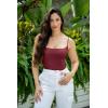 imageSUUKSESS Women Sexy Square Neck Thong Bodysuit Backless Cami Bodysuit Top01 Maroon
