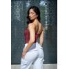 imageSUUKSESS Women Sexy Square Neck Thong Bodysuit Backless Cami Bodysuit Top01 Maroon