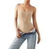 imageSUUKSESS Women Sexy Square Neck Thong Bodysuit Backless Cami Bodysuit Top01 Nude