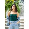 imageSUUKSESS Women Sexy Square Neck Thong Bodysuit Backless Cami Bodysuit Top01 Peacock Blue