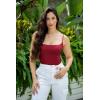 imageSUUKSESS Women Sexy Square Neck Thong Bodysuit Backless Cami Bodysuit Top01 Wine Red