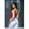 imageSUUKSESS Women Sexy Square Neck Thong Bodysuit Backless Cami Bodysuit Top01 Wine Red