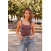 imageSUUKSESS Women Sexy Square Neck Thong Bodysuit Backless Sleeveless Tank Tops02 Marsala