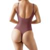 imageSUUKSESS Women Sexy Square Neck Thong Bodysuit Backless Sleeveless Tank Tops02 Marsala