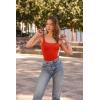 imageSUUKSESS Women Sexy Square Neck Thong Bodysuit Backless Sleeveless Tank Tops02 Red