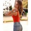 imageSUUKSESS Women Sexy Square Neck Thong Bodysuit Backless Sleeveless Tank Tops02 Red