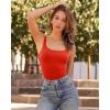 imageSUUKSESS Women Sexy Square Neck Thong Bodysuit Backless Sleeveless Tank Tops02 Red