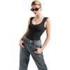 imageSUUKSESS Women Sexy Sweetheart V Neck Thong Bodysuit Basic Sleeveless Tank Tops