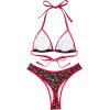 imageSUUKSESS Women Sexy Thong String 2 Piece Bikini Set Cheeky Halter Swimsuit71 Black Cherry