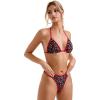 imageSUUKSESS Women Sexy Thong String 2 Piece Bikini Set Cheeky Halter Swimsuit71 Black Cherry
