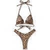 imageSUUKSESS Women Sexy Thong String 2 Piece Bikini Set Cheeky Halter Swimsuit71 Leopard