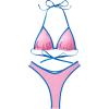 imageSUUKSESS Women Sexy Thong String 2 Piece Bikini Set Cheeky Halter Swimsuit71 Pink Blue