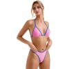 imageSUUKSESS Women Sexy Thong String 2 Piece Bikini Set Cheeky Halter Swimsuit71 Pink Blue