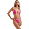 imageSUUKSESS Women Sexy Thong String 2 Piece Bikini Set Cheeky Halter Swimsuit71 Pink Color Block