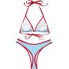 imageSUUKSESS Women Sexy Thong String 2 Piece Bikini Set Cheeky Halter Swimsuit71 Red Blue