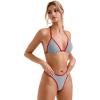 imageSUUKSESS Women Sexy Thong String 2 Piece Bikini Set Cheeky Halter Swimsuit71 Red Grey