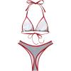imageSUUKSESS Women Sexy Thong String 2 Piece Bikini Set Cheeky Halter Swimsuit71 Red Grey