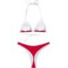 imageSUUKSESS Women Sexy Thong String 2 Piece Bikini Set Cheeky Halter Swimsuit71 Red White