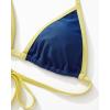 imageSUUKSESS Women Sexy Thong String 2 Piece Bikini Set Cheeky Halter Swimsuit71 Yellow Navy Blue