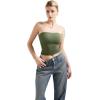 imageSUUKSESS Women Sexy Tube Top Summer Y2K Going Out Double Lined Basic Tank TopArmy Green