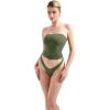 imageSUUKSESS Women Sexy Tube Top Summer Y2K Going Out Double Lined Basic Tank TopArmy Green
