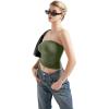 imageSUUKSESS Women Sexy Tube Top Summer Y2K Going Out Double Lined Basic Tank TopArmy Green