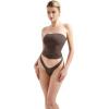 imageSUUKSESS Women Sexy Tube Top Summer Y2K Going Out Double Lined Basic Tank TopBrown