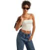 imageSUUKSESS Women Sexy Tube Top Summer Y2K Going Out Double Lined Basic Tank TopCream White
