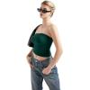 imageSUUKSESS Women Sexy Tube Top Summer Y2K Going Out Double Lined Basic Tank TopDark Green